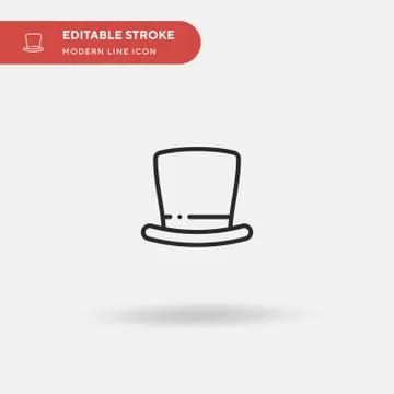 Top Hat Simple vector icon. Illustration symbol design template for web mobil Stock Illustration