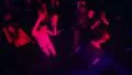 Top head shot of night club visitors dancing on dance floor HD Footage