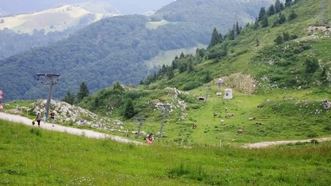 On the top of hill Monte Baldo, Italy Stock Footage 70820083