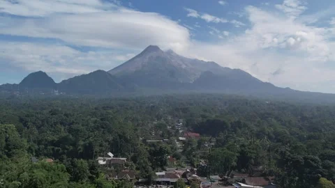 Top hill view From Merapi a wonderful scenery in dramatic hill Stock Footage 306268234