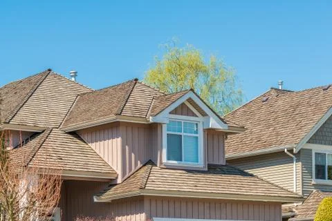 The top of the house with nice window. Foto stock