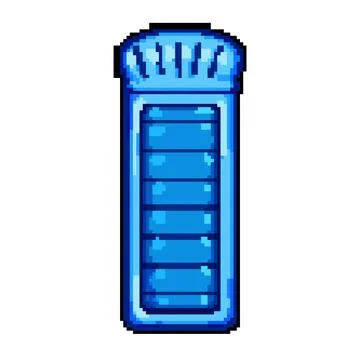 Top inflatable mattress pool pixel art vector illustration Stock Illustration