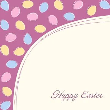 Top L shape Frame border of multicolor Eggs with hand drawn Happy Easter Letters Illustrazione stock
