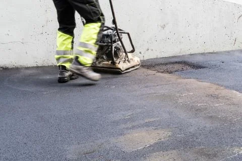 Top layer of asphalt Stock Photos