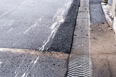 Top layer of asphalt Stock Photos