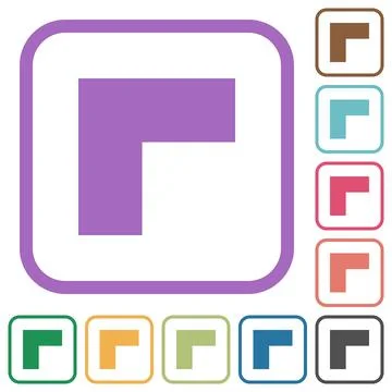 Top left 90 degrees angle arrow solid simple icons Stock Illustration