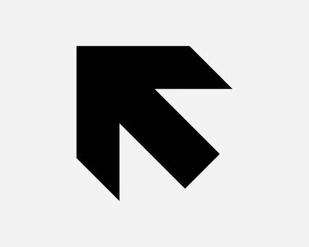 Top Left Arrow Point Pointing Direction Navigation Sign Symbol Icon Vector Stock Illustration