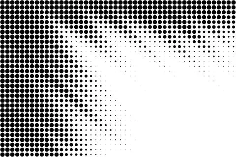 Top Left Halftone Gradient Black Dots Pattern Stock Illustration