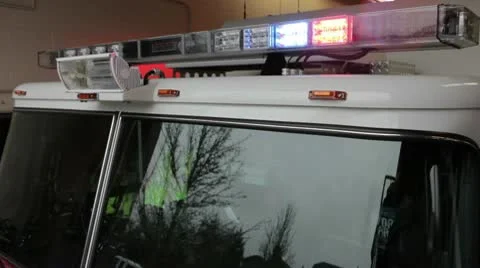 Top Lighting Array on a New Fire Truck Stock-Footage 10580132