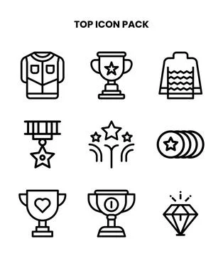 Top Line Design Icons Pack Stock Illustration