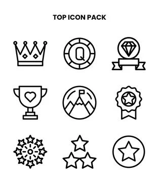 Top Line Vector Icons Pack Stock Illustration