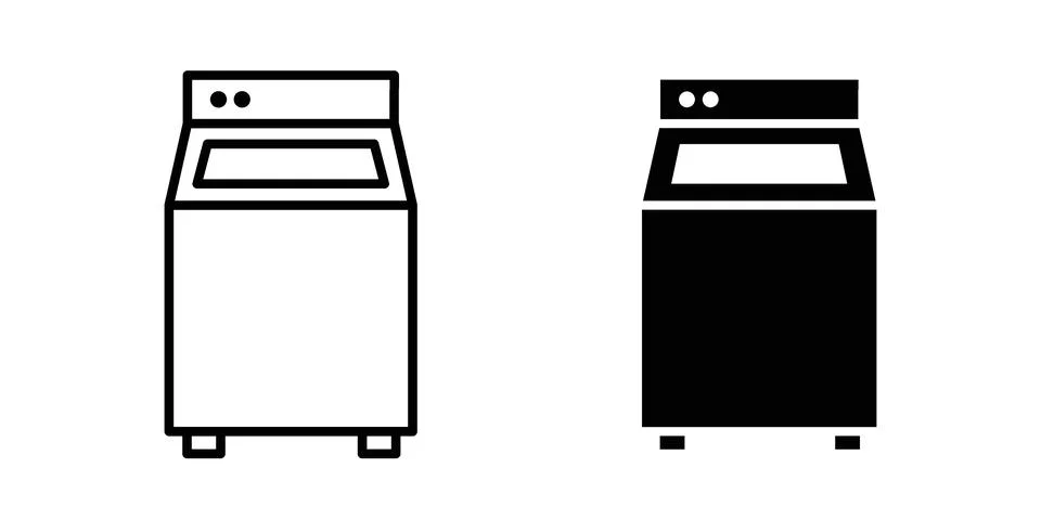 Top load washer icon design. Simple Vector illustrations.. Stock Illustration