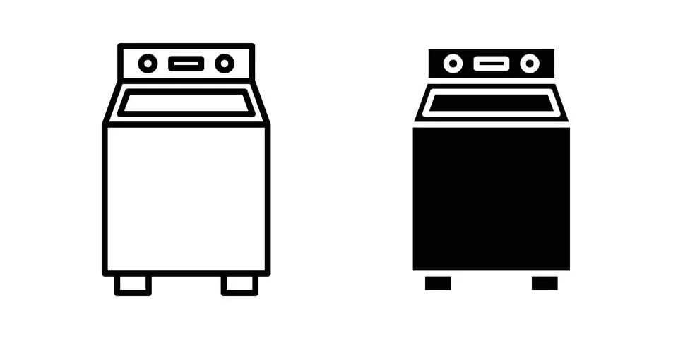 Top load washer icon set, collection of vector icons Stock Illustration