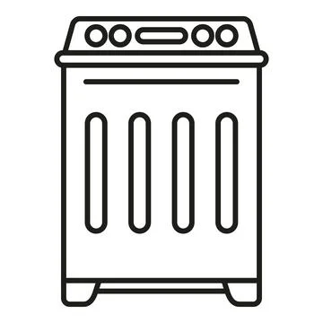 Top load washing machine line art icon Stock Illustration