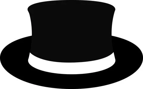 Top Long Hat, magic hat icon, Black long hat Stock Illustration