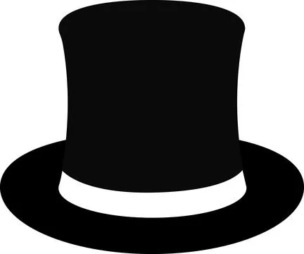 Top Long Hat, magic hat icon, Black long hat Stock Illustration