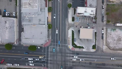 Top Major Street Intersection Compton Los Angeles California Aerial Footage 库存影片 335262304