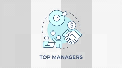 Top managers blue concept icon animation Stock Footage 337935932