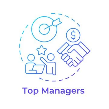 Top managers blue gradient concept icon Stock Illustration