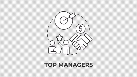Top managers line concept icon animation Stock Footage 337774227