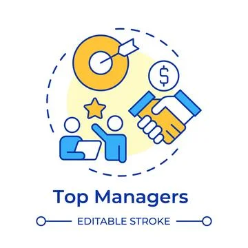Top managers multi color concept icon Stock Illustration