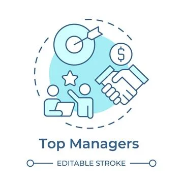 Top managers soft blue concept icon Stock Illustration