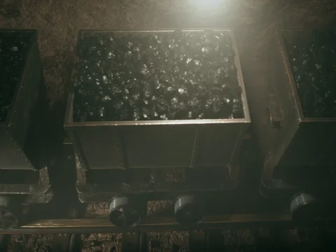 Top of the mine wagons Video stock 77748312