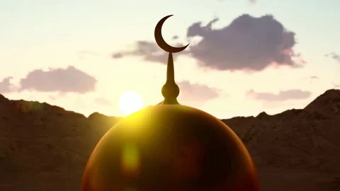 Top Of the Mosque And Islamic Symbol Stock Footage 113333690