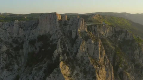 A top of mount Ai Petri. Beautiful rocky mountain edge of ridge. Sharp peak Stock Footage 165453032