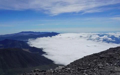Top of Mount Semeru, East Java, Indonesia Stockfoto's
