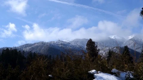 Top of mountain with cable car in the distance Video stock 103410658