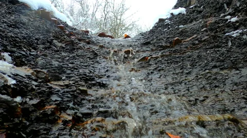The top of a mountain with a cold stream flowing from it. Stock Footage 151953749