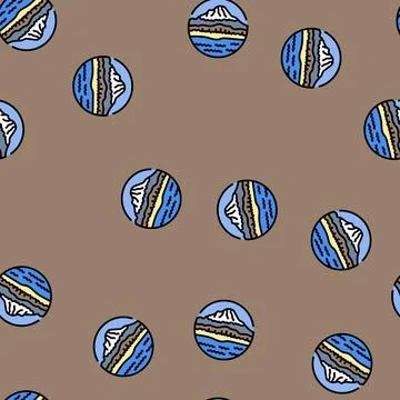 Top mountain landscape vector seamless pattern Illustrazione stock