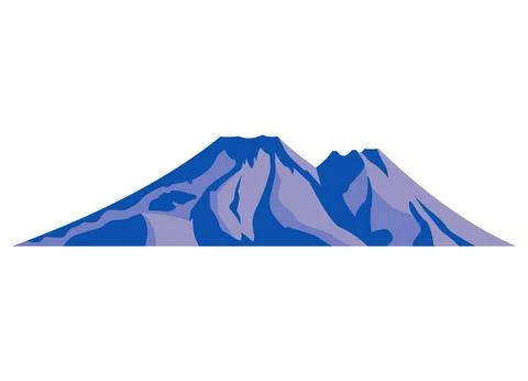 Top mountain peaks vector blue logo silhouette illustration. Outdoor isolated Stock Illustration