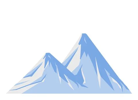 Top mountain peaks vector blue logo silhouette illustration. Outdoor isolated Stock-Illustration