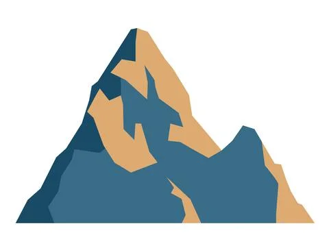 Top mountain peaks vector blue logo silhouette illustration. Outdoor isolated Stock-Illustration