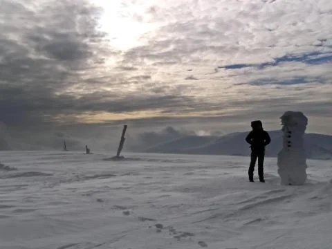On top of the mountain Stock Photos