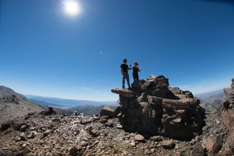At the top of the mountain Stock Photos