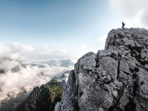 On the top of the mountain Stock Photos
