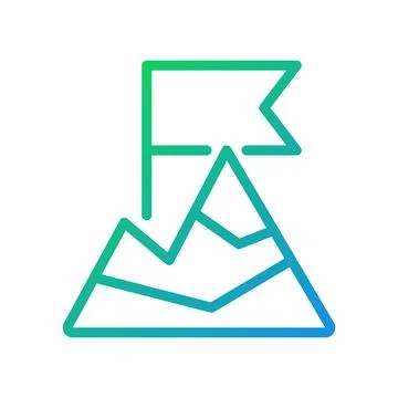 Top of mountain pixel perfect gradient linear vector icon Stock Illustration