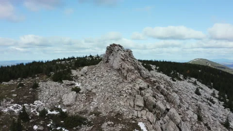 Top of the mountain range against the sky Video stock 147036375