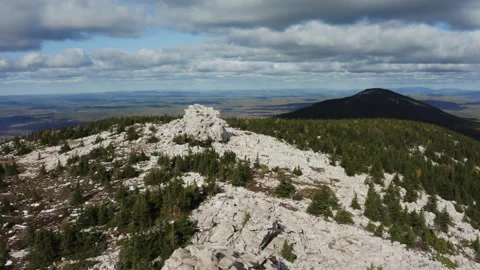 Top of the mountain range against the sky Stock Footage 147036457