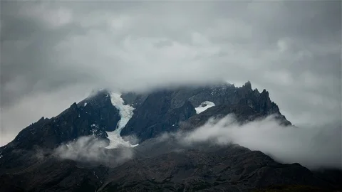 The top of the mountain before the Storm Stock Footage 113932336