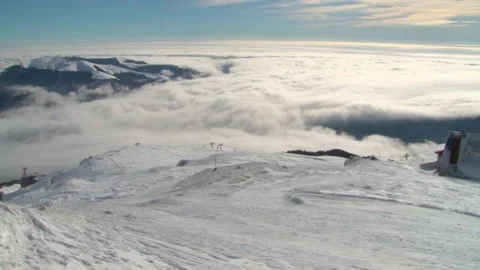 Top of the mountain view during winter Stock Footage 146132205