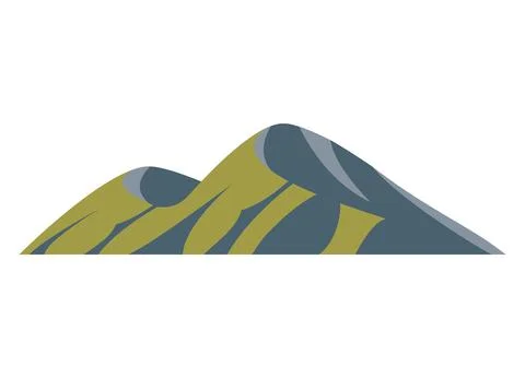 Top mountains hill peaks vector logo silhouette illustration. Outdoor isolate Stock Illustration