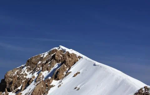 Top of mountains with snow cornice Foto stock