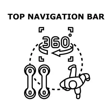 Top navigation bar for digital control Stock Illustration