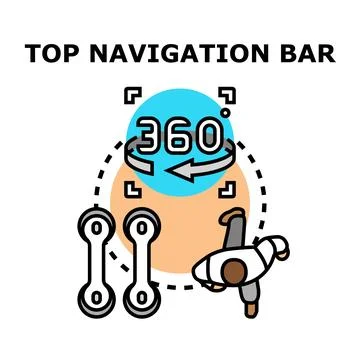 Top navigation bar for digital control 스톡 일러스트