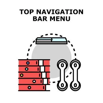 Top navigation bar menu concept for website ui Stock Illustration