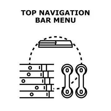 Top navigation bar menu concept for website ui Stock-Illustration